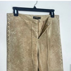 VINTAGE SUEDE LOW WAISTED PANTS. 70s rocker vibe
